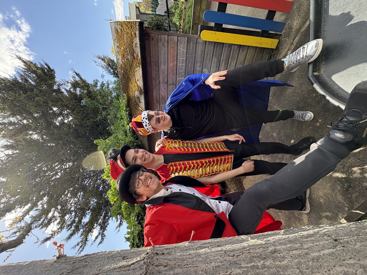 Performing arts - students in costume outdoors